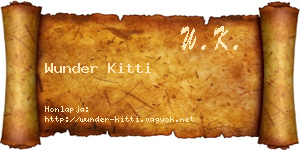 Wunder Kitti névjegykártya